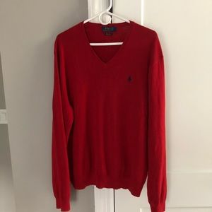 Ralph Lauren Polo red V-neck Men’s sweater.